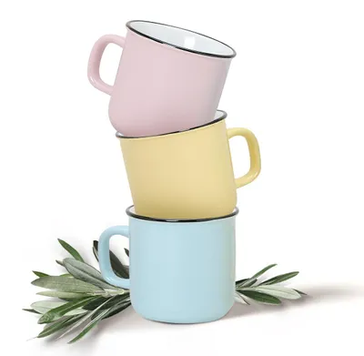 Immagine prodotto di Set di 36 tazze da caffè smaltate in colori pastello monocromatici