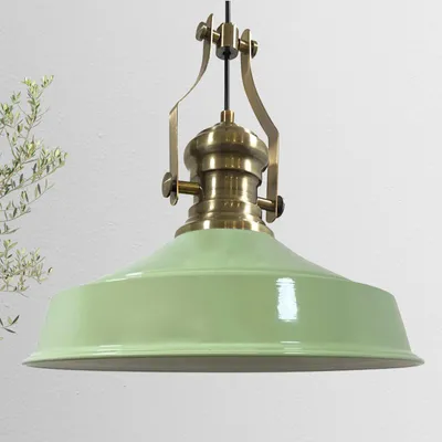 Produktbild von Neo-Asletl Hängelampe Industrial aus Metall Ø41 cm, Küchenlampe Vintage, Hängelampe Esstisch E27, Pendelleuchte, Wohnzimmerlampe Hängend - Minzgrün