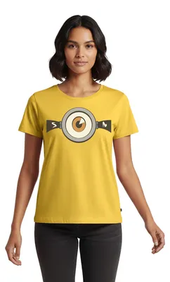 Produktbild von Spreadshirt Minions Stuart Carl Gesicht Kostüm Fasching Frauen Premium T-Shirt, M, Sonnengelb