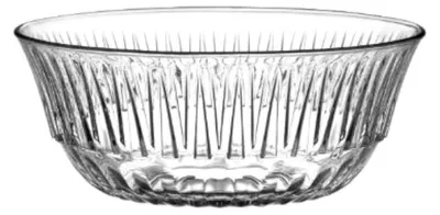 Produktbild von Glas Servierschale geriffelt Wüstenschale Deko Geschirr Trifle Schüssel transparent 2200CC