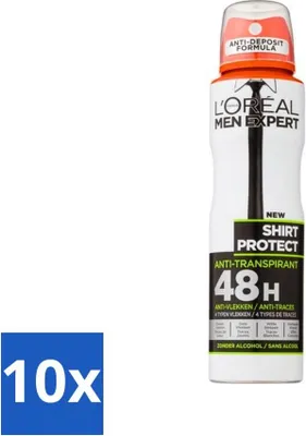 Produktbild von L'Oréal Men Expert Shirt Protect - Deodorant - 150 ml - Deodorant Spray - Vorteilspack - 10 Stücke