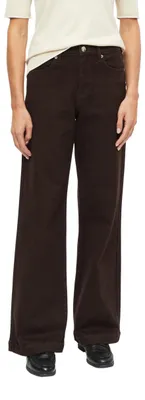 Produktbild von s.Oliver Damen Jeans – Suri Regular Fit, High Rise, Wide Leg, mit Zierknopf – Größe 42W / 30L, Braun
