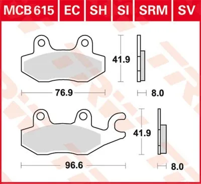 Obrázek produktu pro TRW Brzdová destička Trw Sinter Mcb 615 Si