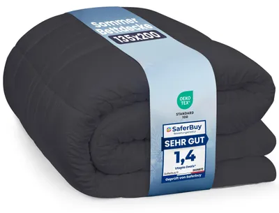 Obrázek produktu pro Utopia Bedding, přikrývka, 135 x 200 cm, lehká přikrývka s polyesterovou výplní, vhodná pro všechny roční období, mikrovlákno, pro 1 osobu (šedá)