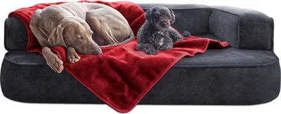 Produktbild von tierlando® Hundedecke LILLY Flauschige Haustier-, Welpen-, Katzen-, Plüschdecke - Größe: 150x100cm | Farbe: 04 Dunkelrot