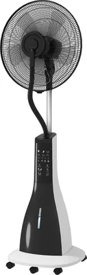 Produktbild von Ventilator mit Wasserkühlung, Standventilator mit Sprühnebel, Fernbedienung, Timerfunktion, oszillierend, 3 Stufen, 3 L Wassertank, 90 W Wasserventilator mit Rollen, 125 cm Aosom