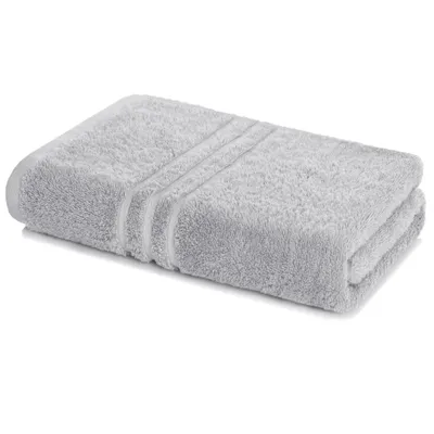 Produktbild von Lavea® Badetuch 100x150 cm aus 100% Baumwolle – Großes Duschtuch, saugstark, weich und hautfreundlich, Frottierserie Elena, waschbar - Silber