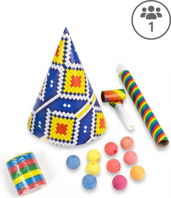 Image de Kit de fête pour le réveillon du Nouvel An, 1 personne, multicolore - taille unique