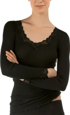 Produktbild von Calida Calida Damen Richesse Lace Unterhemd aus Schurwolle und Seide mit florarer Spitze am Ausschnitt uni 2410-00-00198
