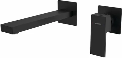 Immagine prodotto di CUBEMIX Miscelatore per lavabo a 2 fori, nero opaco