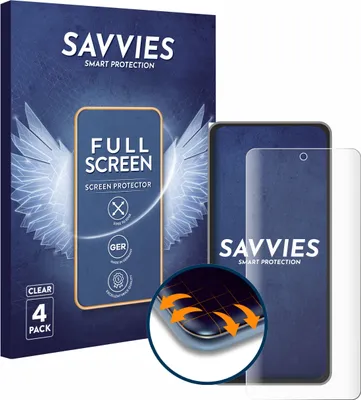 Produktbild von 4x Savvies Fullscreen Schutzfolie für realme GT 7T Displayschutz Folie Fullcover Klar Transparent