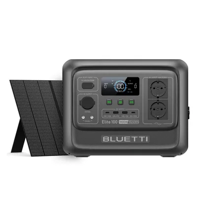 Produktbild von BLUETTI Tragbare Power Station Elite 100 V2 mit 350W Solarpanel, 1024Wh LiFePO4 Solar Generator 35% kleiner, Ideal für Notfälle, Wohnmobil,Camping