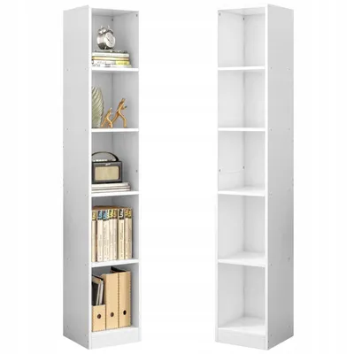 Image de Étagère De Sol Blanc Style Loft – 182 Cm De Hauteur Pour Livres Et Classeurs