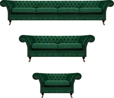 Produktbild von Polstermöbel Grün Sofas Chesterfield Sessel Wohnzimmer 4+2+1 Sofagarnitur
