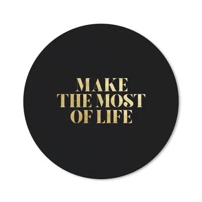 Produktbild von MuchoWow® Mauspad Mousepad Zitat - Leben - Gold - Schwarz 40x40 cm - Mousepads - Maus Mat - Pad - Mausunterlage - Schreibtisch Accessoires