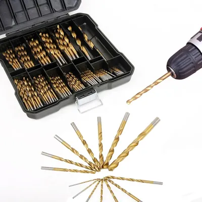 Obrázek produktu pro Sada vrtáků z rychlořezné oceli 1,5 mm až 10 mm s úložným boxem pro vrtání do dřeva Sada 99 ks
