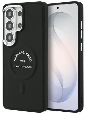 Image de Karl Lagerfeld - Étui en cuir avec logo Karl RSG et MagSafe (KLHMS26LPSKRSGEK) - Samsung Galaxy S26 Ultra - Noir