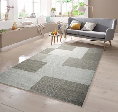 Obrázok produktu pre Koberec v sisalovom vzhľade s kockovaným vzorom, sivý, rozmery – 60 x 110 cm
