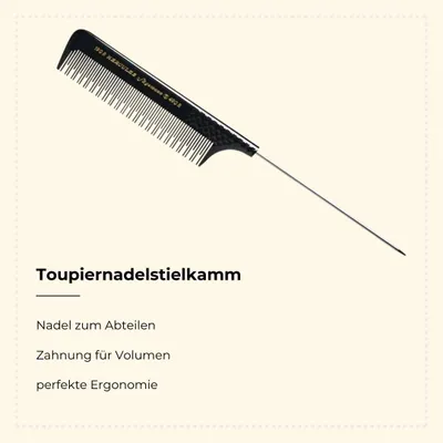 Productafbeelding van HERCULES SÄGEMANN - Toupier-naaldsteelkam | Ergonomisch ontworpen kam voor fijn haar