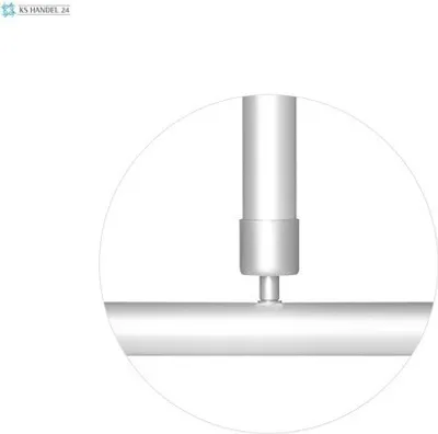 Zdjęcie produktu dla Aluminiowy uchwyt sufitowy srebrny matowy bez barier bardzo długi 120cm! Do kątowej szyny prysznicowej