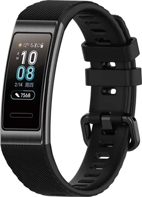 Produktbild von INF Uhrenarmband TPU Ersatz für Huawei Band 3/3 Pro/4 Pro, schwarz, 19mm Breite, 121+93mm Länge, mit 2 Halterungen