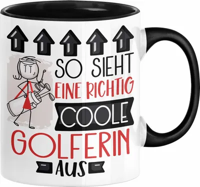 Produktbild von Golferin Geschenk Tasse Lustig Geschenkidee für Golferin Geburtstag So Sieht Eine Richtig Coole Golferin Aus Frauen Spruch (Schwarz)
