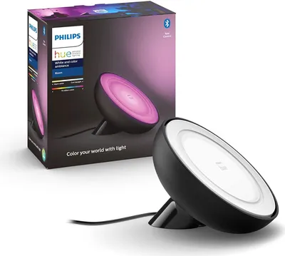Immagine prodotto di Philips Hue White & Color Ambiance. Bloom lamps. Black. Bluetooth compatible. works with Alexa. Google and Homekit