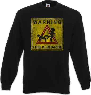 Produktbild von Urban Backwoods Warning This Is Sparta Sign, Sweatshirt, Farbe: Schwarz, Größe: 4XL