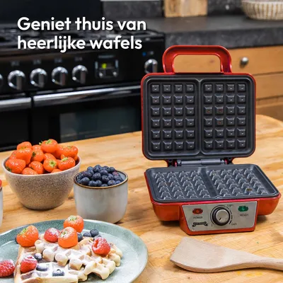 Immagine prodotto di Ferro per waffle Gadgy Gadgy - Ferro per waffle - 2 waffle alla volta - Rivestimento antiaderente - 1000 watt - Termostato regolabile