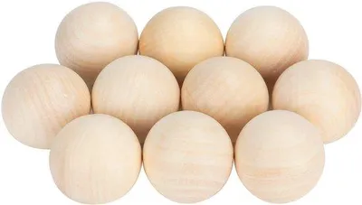 Produktbild von Unyqoos® Holz-Bastelkugeln 10er Set Ø 5 cm – unbehandelte, glatt geschliffene Holzkugeln, bohrbar & ungiftig für DIY, Deko und Schmuck