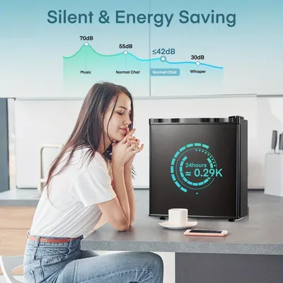 Obrázek produktu pro Mini lednička – minibar – vestavěný model – lednička na nápoje – mini lednička – objem 46 litrů – vestavěná mrazicí přihrádka