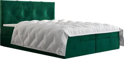 Produktbild von Roe Furniture | Boxspringbett 80x200 cm - Grün, Komplett-Set mit Matratze, Polsterbett, Betten, Familienbetten, Gästebett - ALTEA