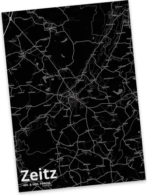 Produktbild von Mr. & Mrs. Panda Postkarte Zeitz - Geschenk, Postkarten, Stadt, Grußkarte, Dorf Karte Landkarte Map Stadtplan, Fotokarte, Ansichtskarte, Ansichtskarten