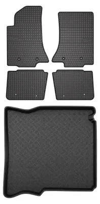 Zdjęcie produktu dla Dywaniki gumowe + mata bagażnika do Opel Omega B 1994-2003 (sedan) – czarne, dopasowane – Wielganizator SolidPRO