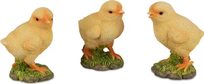 Produktbild von 3er Set Dekofiguren Küken NATURE H. 10cm naturfarben Kunststein Formano F26