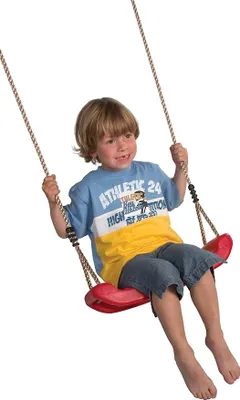 Immagine prodotto di Altalena TRIBECCO, parco giochi, sedile antiscivolo, altalena in plastica, pedana per altalena (rosso)