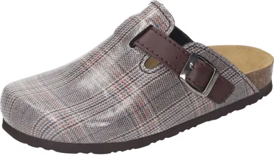 Produktbild von Dr. Brinkmann Damen Clogs Pantoletten Karomuster 600525, Größe:37 EU, Farbe:Braun