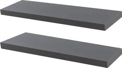 Produktbild von Harbour Housewares Moderne schwebende Wandregale – 80 cm – Grau – 2er-Pack