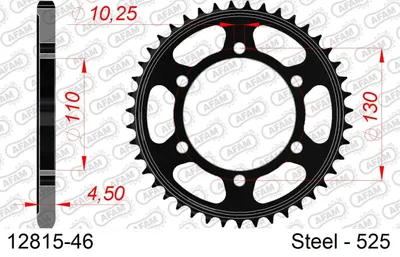 Produktbild von AFAM Kettenrad 12815-46 radseitig hinten 0 98kg