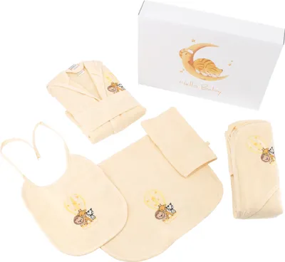 Produktbild von Baby Geschenk Set 5-teilig - Geschenkbox - 0-12 Monate Gelb