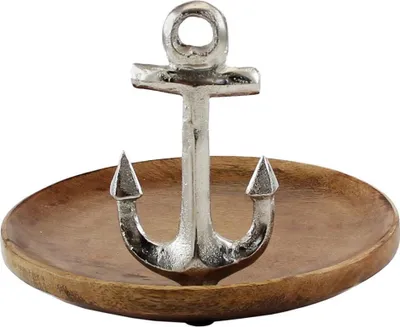 Produktbild von Kaheku Tablett Alamo Anker natur, Ø 21 cm, H= 16 cm für Glas 38500007Mangoholz 845053302