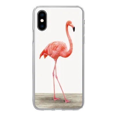 Produktbild von MuchoWow® Handyhülle Schutzhülle Hülle für iPhone X Flamingo - Rosa - Vogel - Mädchen - Jungen - Kind Silikon Softcase Handy Hülle - Handyhülle