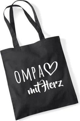 Produktbild von Huuraa Jutebeutel OMPA mit Herz 10 Liter Black Baumwolle Tasche Geschenkidee