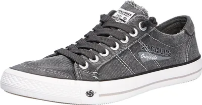 A single grey sneaker is shown from a side-diagonal angle against a white background.