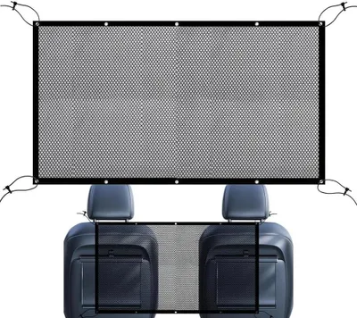 Obrázek produktu pro Síťka do auta pro psy - přepážka pro zvířata - bezpečná jízda - odolná polyesterová síťovina - 116 x 76 cm - černá