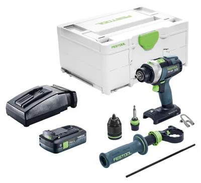 Zdjęcie produktu dla Wiertarko-wkrętarka udarowa akumulatorowa Festool TPC 18/4-Basic 18 V 75 Nm bezszczotkowa + 1x akumulator 4,0 Ah + ładowarka + Systainer