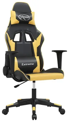 Obrázok produktu pre herné kreslo vidaXL s masážnou funkciou Black & Golden Faux Leather