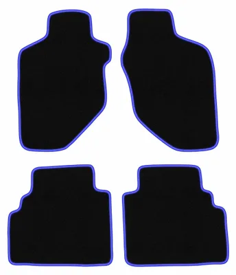 Productafbeelding van Velours automatten voor Opel Frontera B 1998-2006 – 4-delig, zwart/blauw, op maat – Wielganizator CARLUX