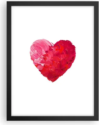 Produktbild von Gerahmtes Poster - Schwarzer Rahmen - Rot Herz Aquarell - 30x40 cm - Wand Bild - Wanddeko - Wandbilder - Kunstposter - Wandposter - Bilderrahmen - Bilder - Kunstdruck - Wandbild - P2BPA30x40-4158