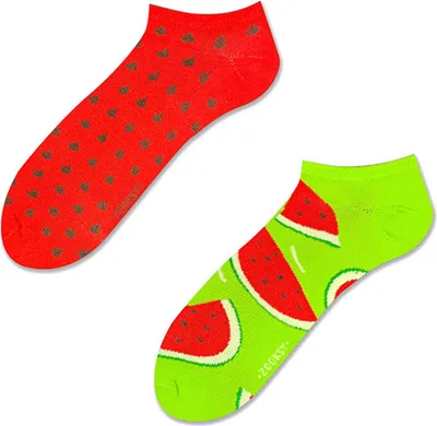 Produktbild von Kurze Damensocken "Wassermelone", Größe 36-40 bunte Socken mit lustigem Muster